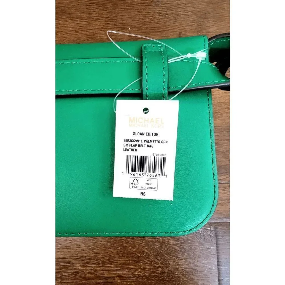 Michael Kors Sloan Editor Leather Shoulder Bag -Palmetto Green